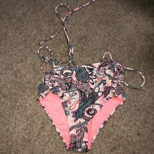 High Waisted Patterned Bikini Bottom